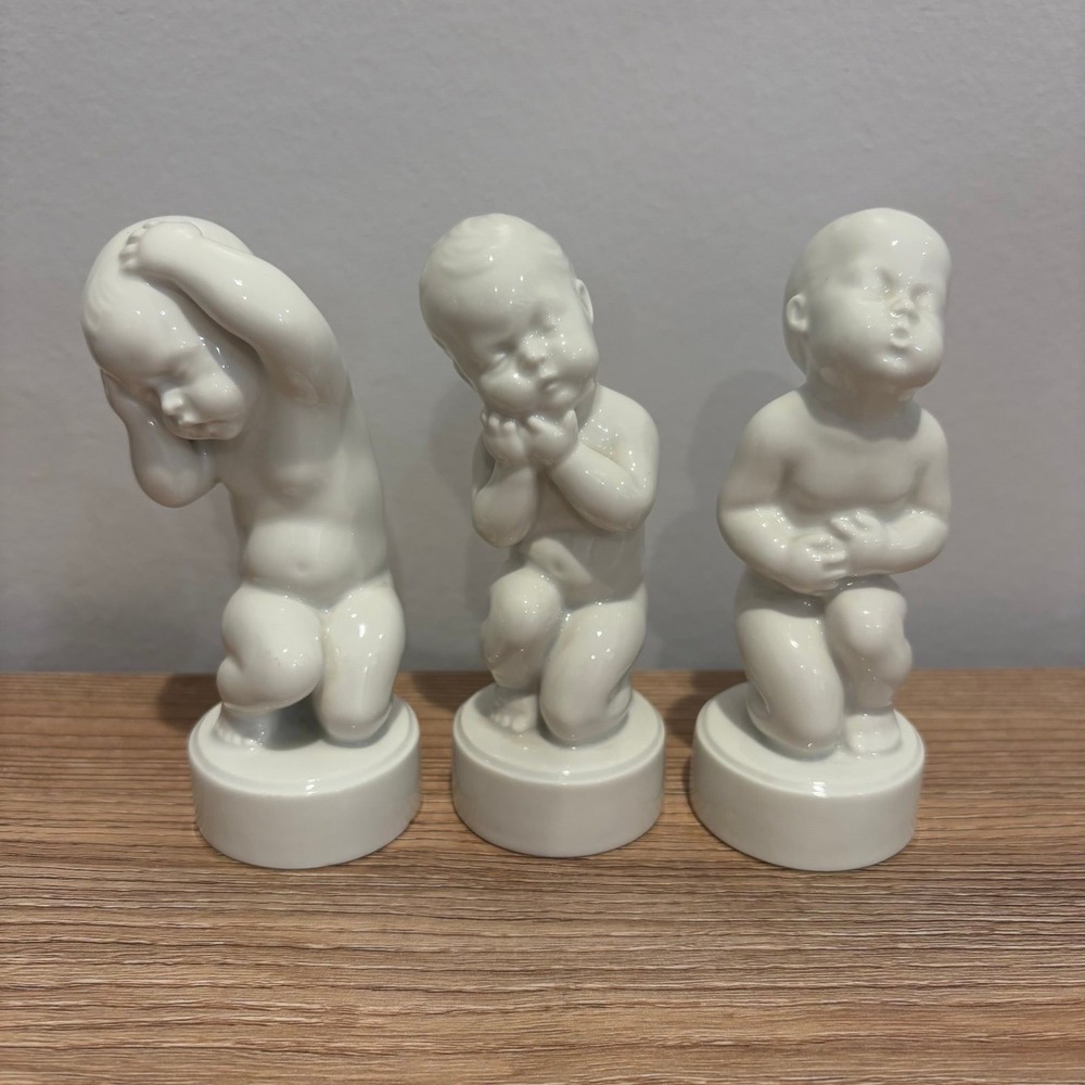 Bing &‎ Grondahl Baby Aches And Pains porcelain figurines Set Of 3 Babies
